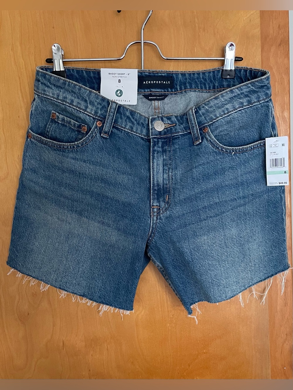 Aéropostale Baggy Denim Shorts - Size 8 - 6" Inseam - Non-Stretch NWT